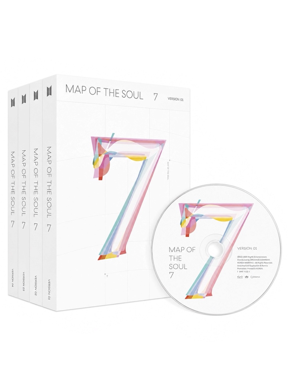 BTS MAP OF THE SOUL : 7 - [VER.1+2+3+4 FULL SET] - PHOTOCARDS ARE NOT INCLUDED